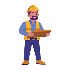 Flat illustration showing an architect planning a building project