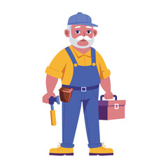 A flat style illustration showing a worker