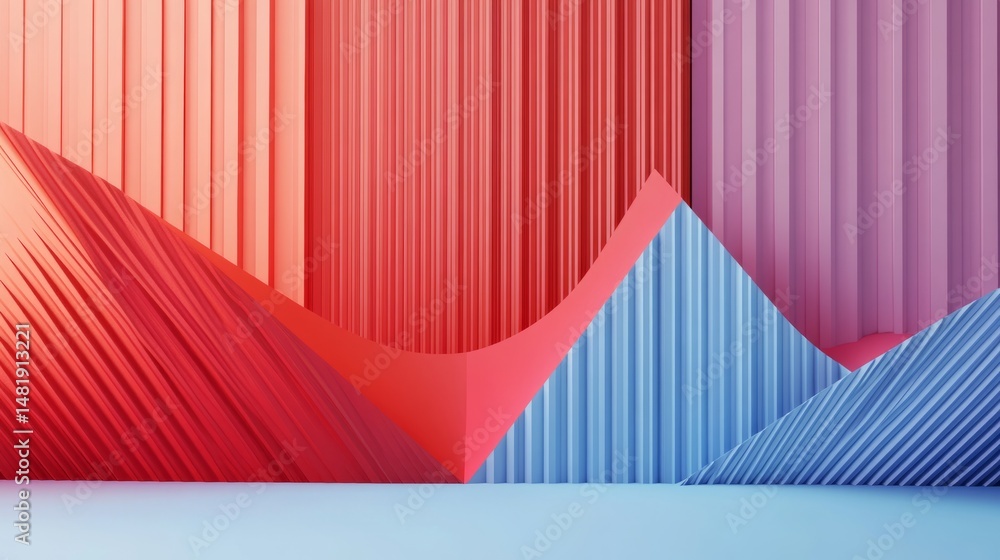 Poster abstract 3d rendering of modern geometric background featuring minimalist shapes and clean lines in 