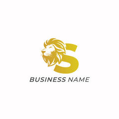 logo design creative lion head and letter S