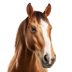 Obraz premium Close-up Portrait of a Majestic Horse , isolated on white background png