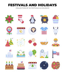 Naklejka premium Collection of 25 Festivals and Holidays. A vibrant celebration of global cultures and traditions