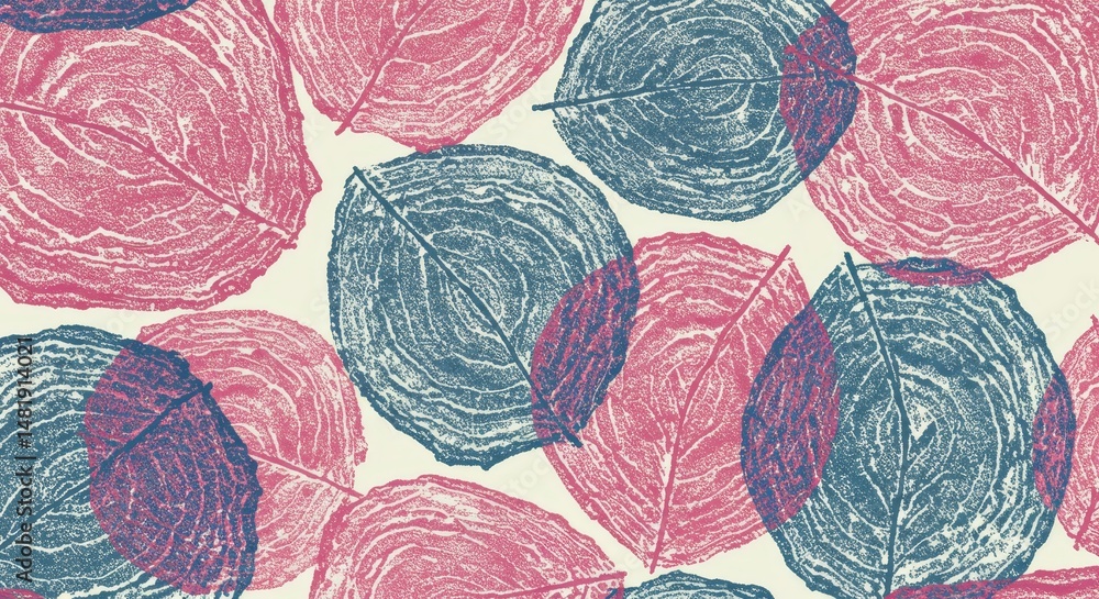Poster abstract background pink and blue overlapping circle pattern