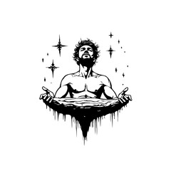 Celestial immersion: A monochrome exploration of transcendence and serenity