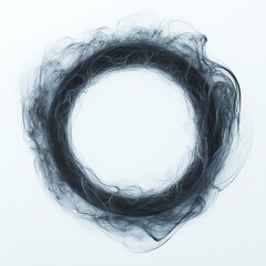 Abstract black circle design on a white background.