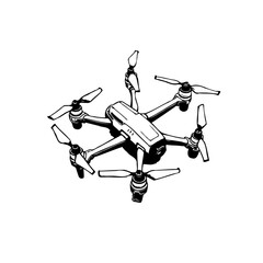 Detailed aerial drone illustration showcasing precision engineering and design
