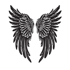 Obraz premium Eagle bird or angel wings pair spread out