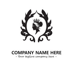 Head of queen logo company design vector illustration