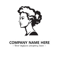 Head of queen logo company design vector illustration