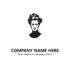 Head of queen logo company design vector illustration