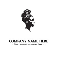 Head of queen logo company design vector illustration