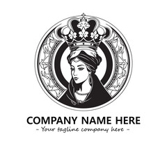 Head of queen logo company design vector illustration