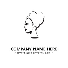 Head of queen logo company design vector illustration