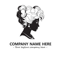 Head of queen logo company design vector illustration