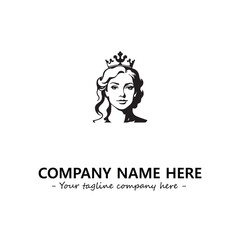 Head of queen logo company design vector illustration