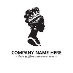 Head of queen logo company design vector illustration