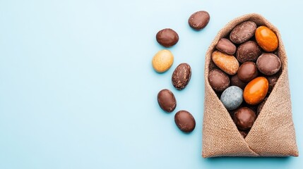 A bag of pebbles thatâ€™s filled with tiny chocolate truffles.