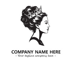 Head of queen logo company design vector illustration