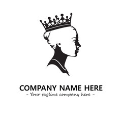 Head of queen logo company design vector illustration