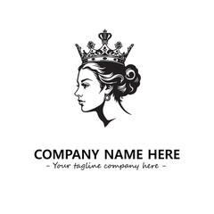 Head of queen logo company design vector illustration