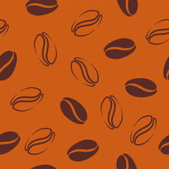 Cute coffee beans pattern background vector design
