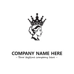 Head of queen logo company design vector illustration