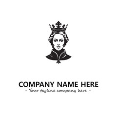 Head of queen logo company design vector illustration