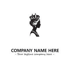 Head of queen logo company design vector illustration