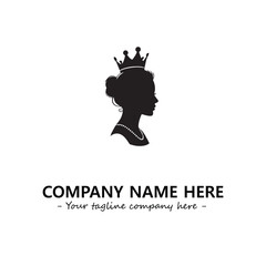 Head of queen logo company design vector illustration