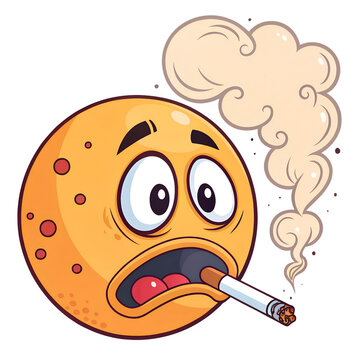 Smoke Face Emoji Cartoon