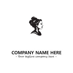 Head of queen logo company design vector illustration