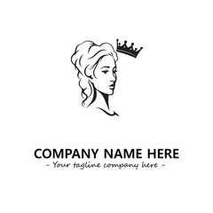 Head of queen logo company design vector illustration