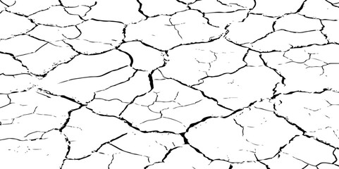 Closeup of dry fissure ground. White dried and cracked ground earth background.Gray crack on earth texture. erosion.	