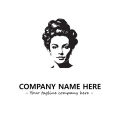 Head of queen logo company design vector illustration