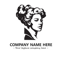 Head of queen logo company design vector illustration