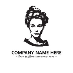 Head of queen logo company design vector illustration