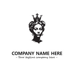 Head of queen logo company design vector illustration