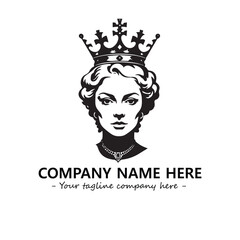 Head of queen logo company design vector illustration
