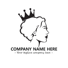 Head of queen logo company design vector illustration