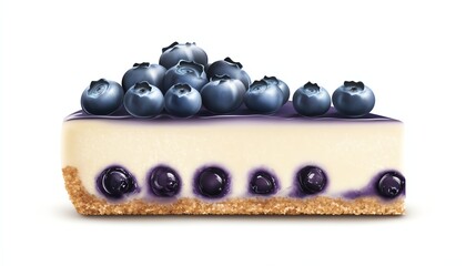 Delicious blueberry cheesecake slice with fresh berries.