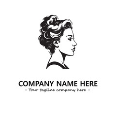 Head of queen logo company design vector illustration