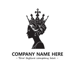 Head of queen logo company design vector illustration