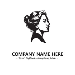 Head of queen logo company design vector illustration