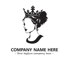 Head of queen logo company design vector illustration