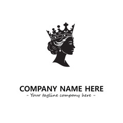 Head of queen logo company design vector illustration