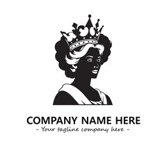 Head of queen logo company design vector illustration