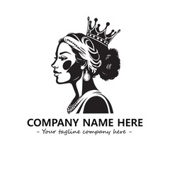 Head of queen logo company design vector illustration