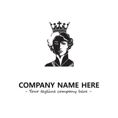 Head of queen logo company design vector illustration