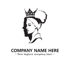 Head of queen logo company design vector illustration