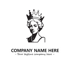 Head of queen logo company design vector illustration